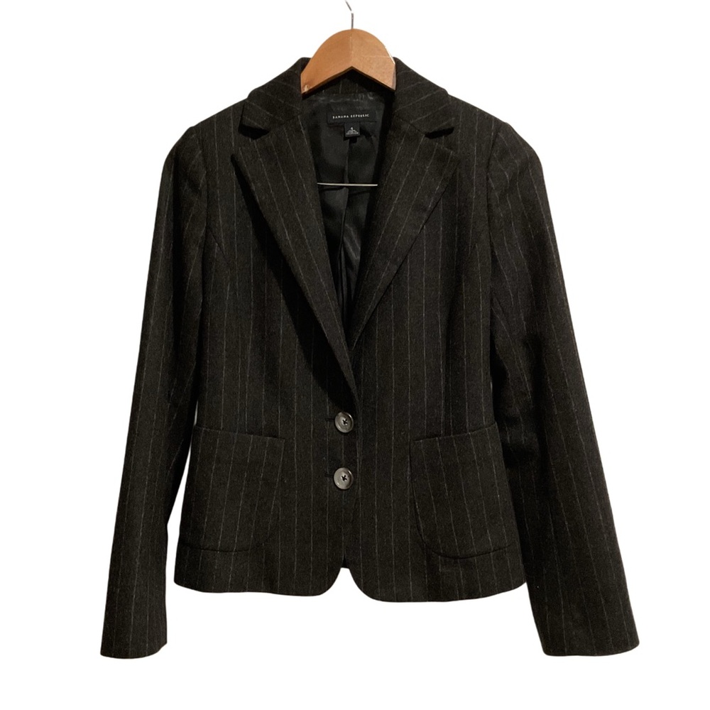 Banana‎ Republic Charcoal Pinstripe Blazer Wool Cashmere